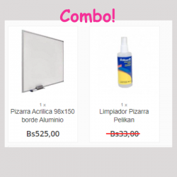 Combo Pizarra Acrilica 98x150+Limpiador de Pizarra